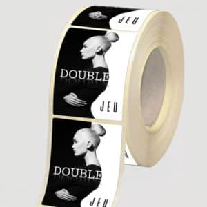 Étiquettes écologiques autocollantes papier canne fibre – Noir