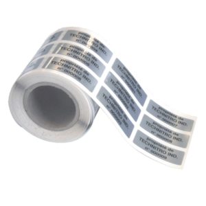 Étiquettes de propriété autocollantes pour industrie – 1 couleur