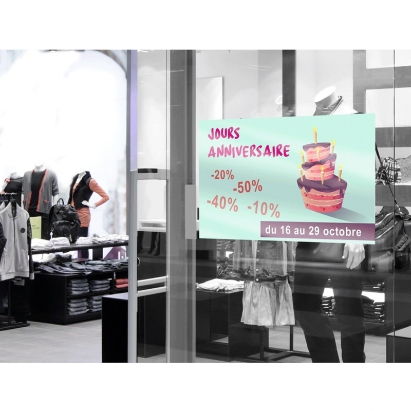 Étiquettes autocollantes en vitrophanie