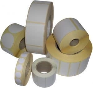 Étiquettes thermiques autocollantes vierges en rouleau 76 x 57 mm