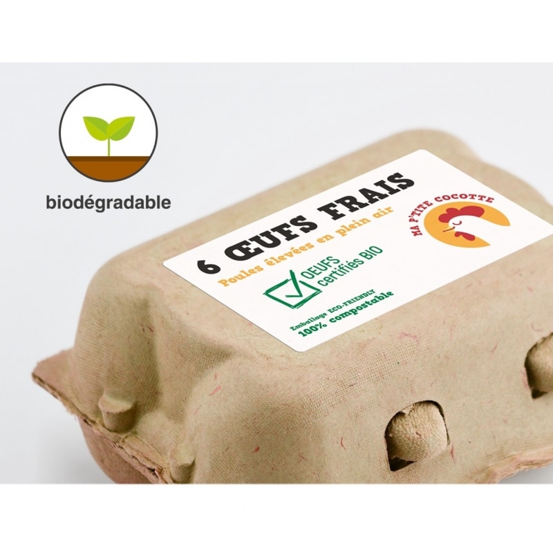 Étiquettes écologiques biodégradables autocollantes – Papier couché