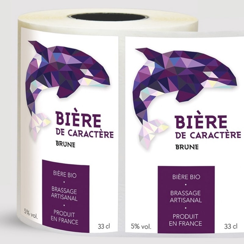 Etiquettes minérales adhésif permanent