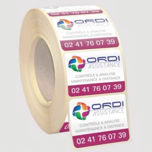 Étiquettes de propriété autocollantes pour industrie – Quadri