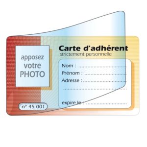 Carte d’adhérent à rabat