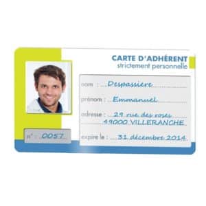 Carte d’adhérent spécial stylo-bille